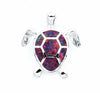 Fire Opal Sea Turtle Pendant Necklace